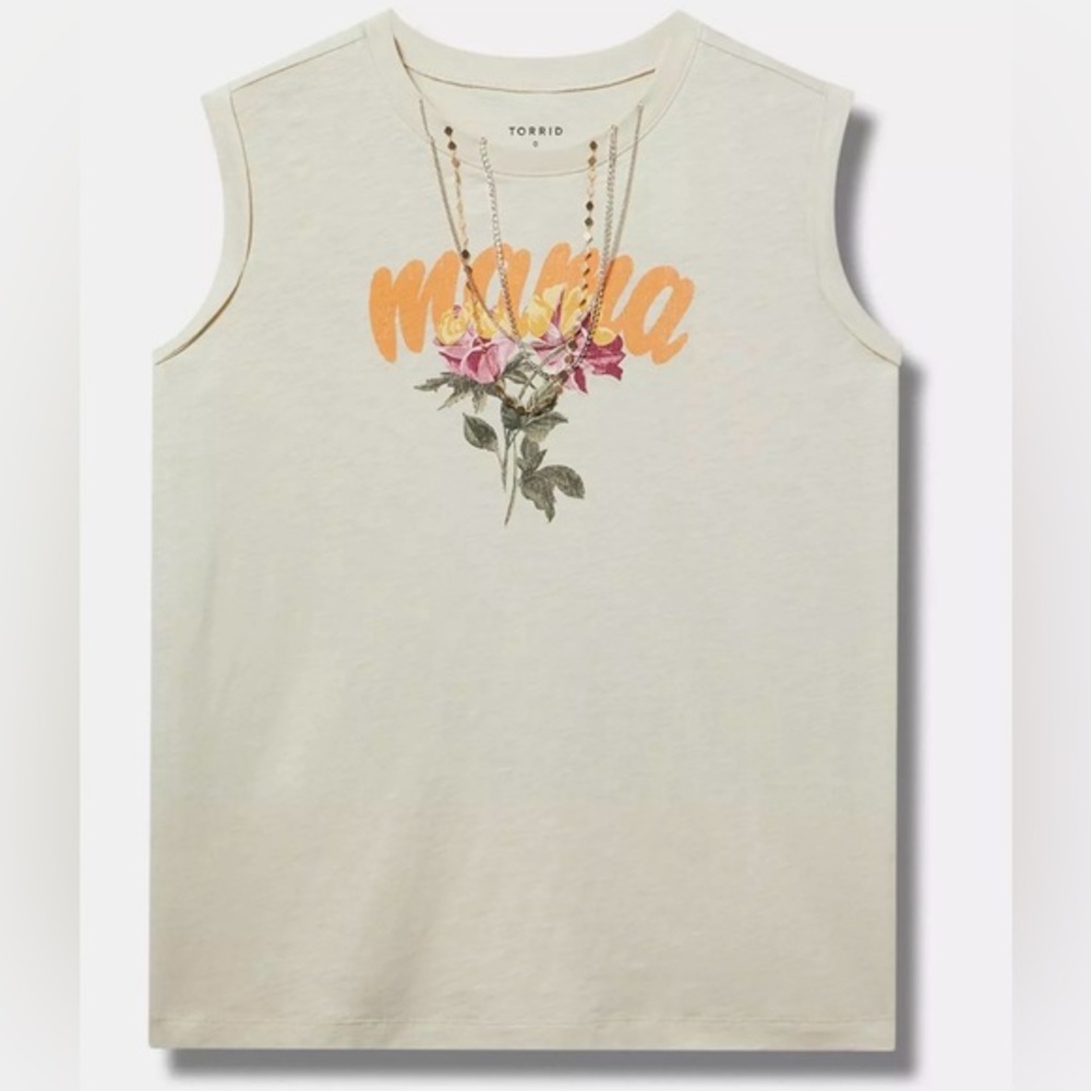 Torrid Cream Floral Mama Tank Top